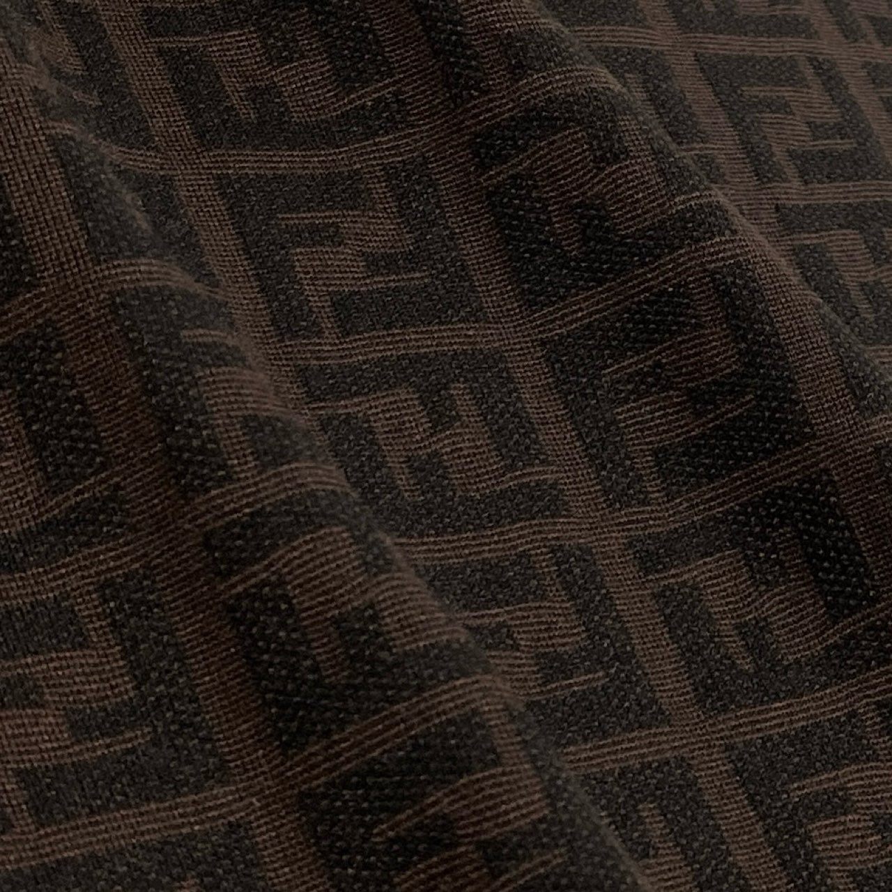 Id7 FENDI フェンディ ズッカ柄 ノースリーブワンピース ミニワンピース 総柄 ストレッチ ブラウン レディース 女性用o07t