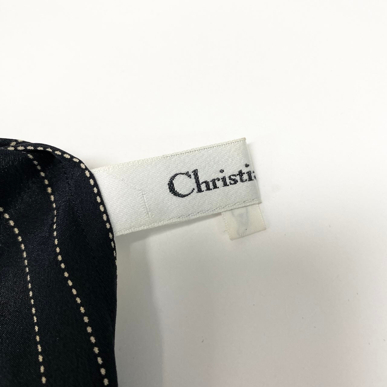 27e11 Christian Dior クリスチャンディオール ボウタイブラウス シルクシャツ ボーダー ストライプ トップス サイズM  ブラック ベージュ シルク100％ レディース 女性服o07t