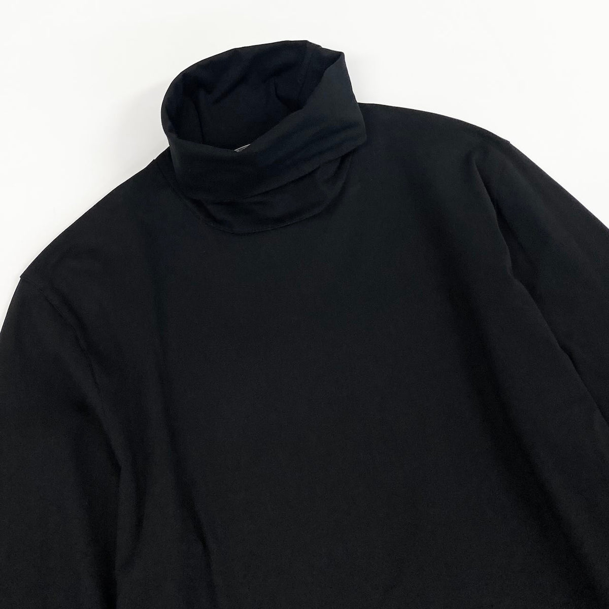 20d18 JILSANDER+ ジルサンダープラス ストレッチカットソー ロングスリーブハイネックTシャツ 刺繍 トップス Lサイズ ブラック メンズ 男性用u02t