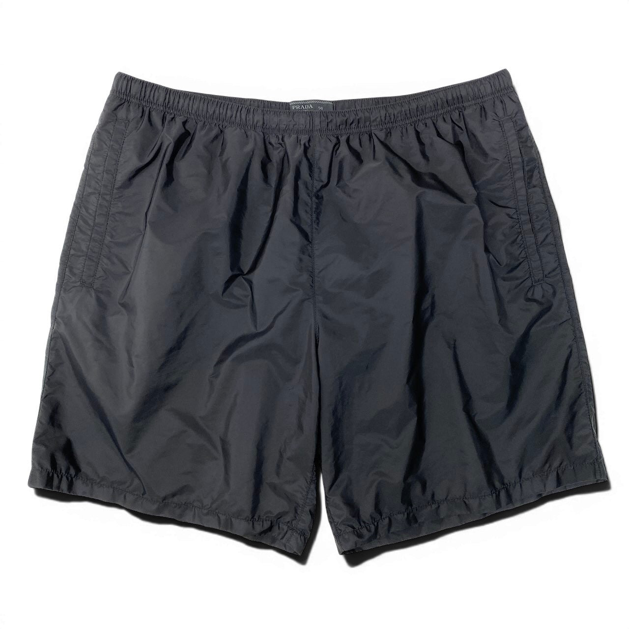 e10 PRADA 2021 ロゴ入りナイロンショーツ 50サイズ ブラック リサイクルポリアミド100％ メンズ 男性用k02i