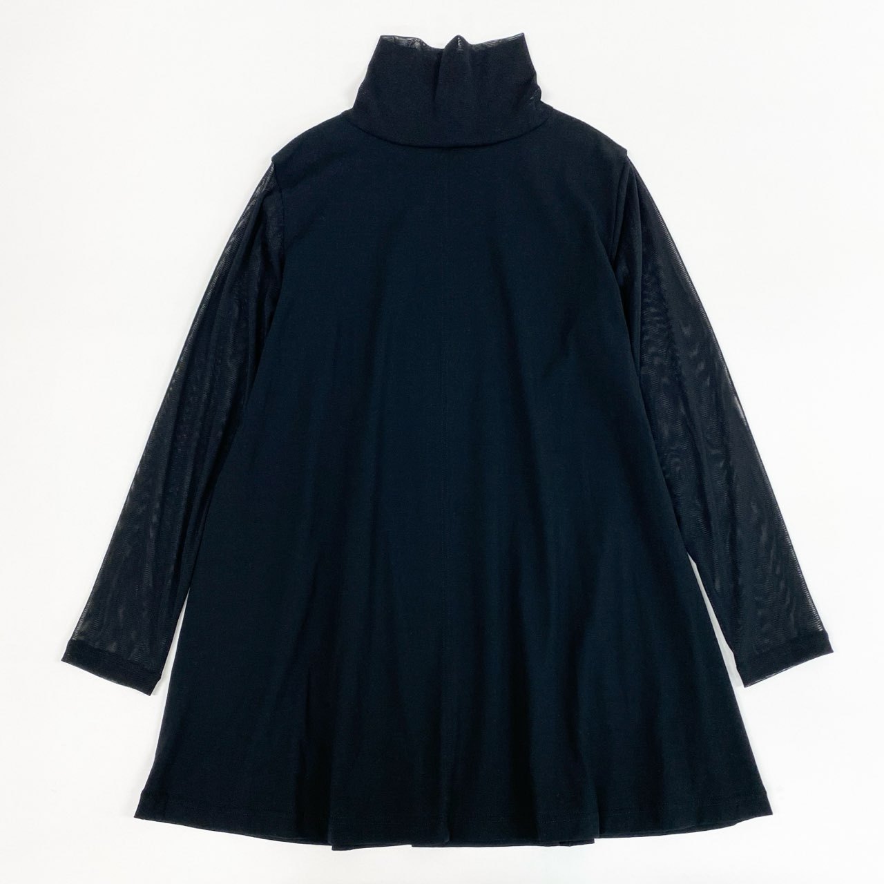 2k19 TOKUKO 1er VOL トクコプルミエヴォル チュニックワンピース トップス 袖シアー切替 ハイネック 9 ブラック レディースu02t