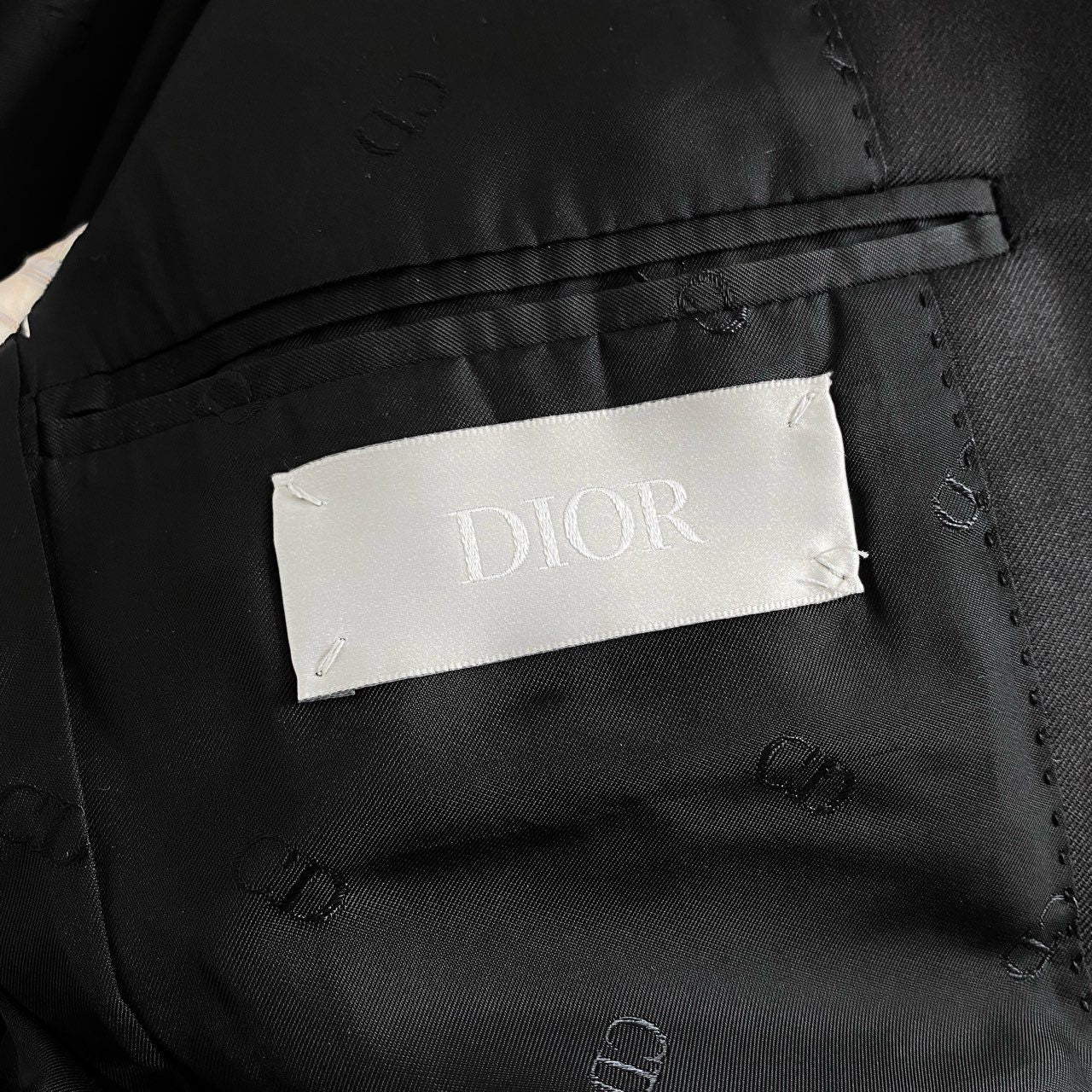 83h13 DIOR HOMME ディオールオム 20AW ストラップロゴ テーラードジャケット ドレスジャケット 013C216A3226 サイズ44 ブラック メンズ 国内正規