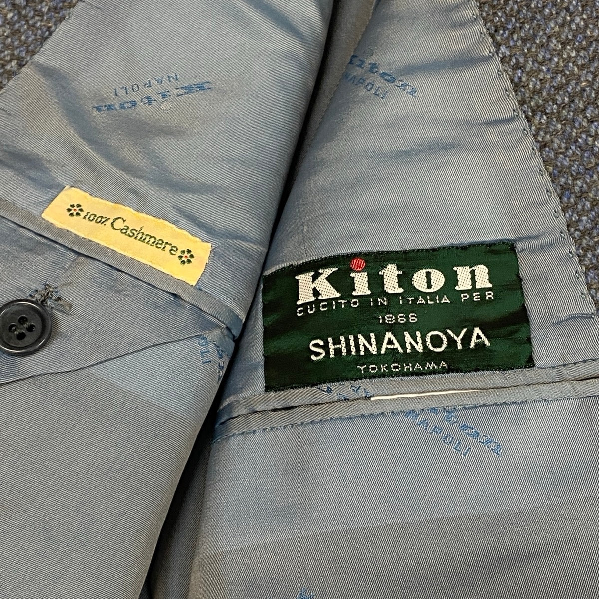 79g2 《美品》 Kiton キートン カシミヤ100％ テーラードジャケット サイズ46 ブルー Cashmere Tailored Jacket ブレザーt18r