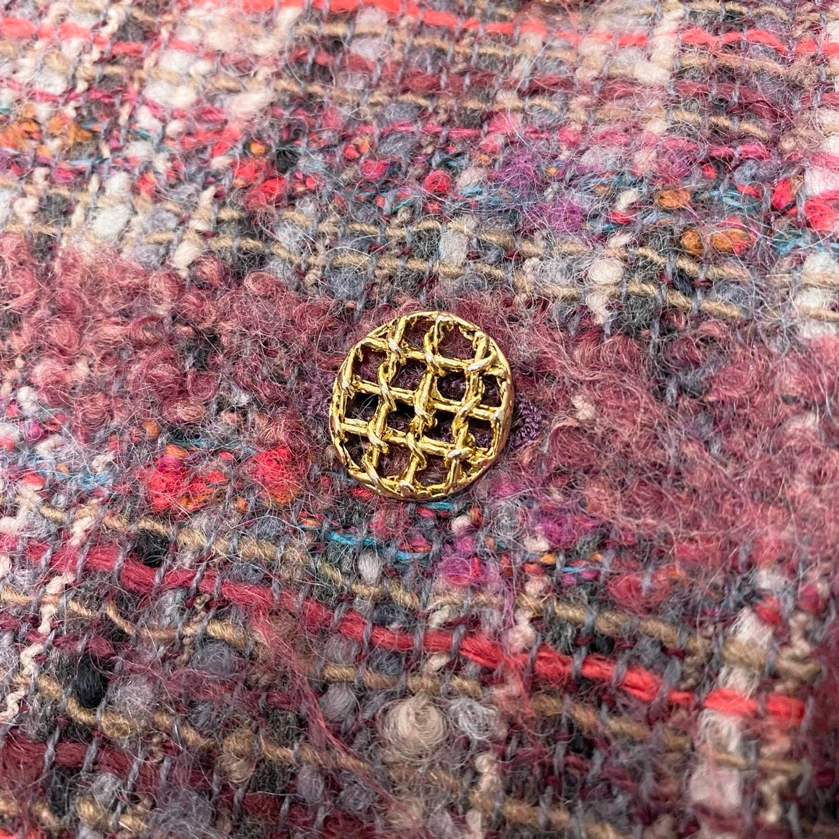 76g14 GIVENCHY ジバンシィ セットアップスカート ノーカラー ツイードジャケット 金ボタン サイズ12 マルチカラー レディース 女性用u02t