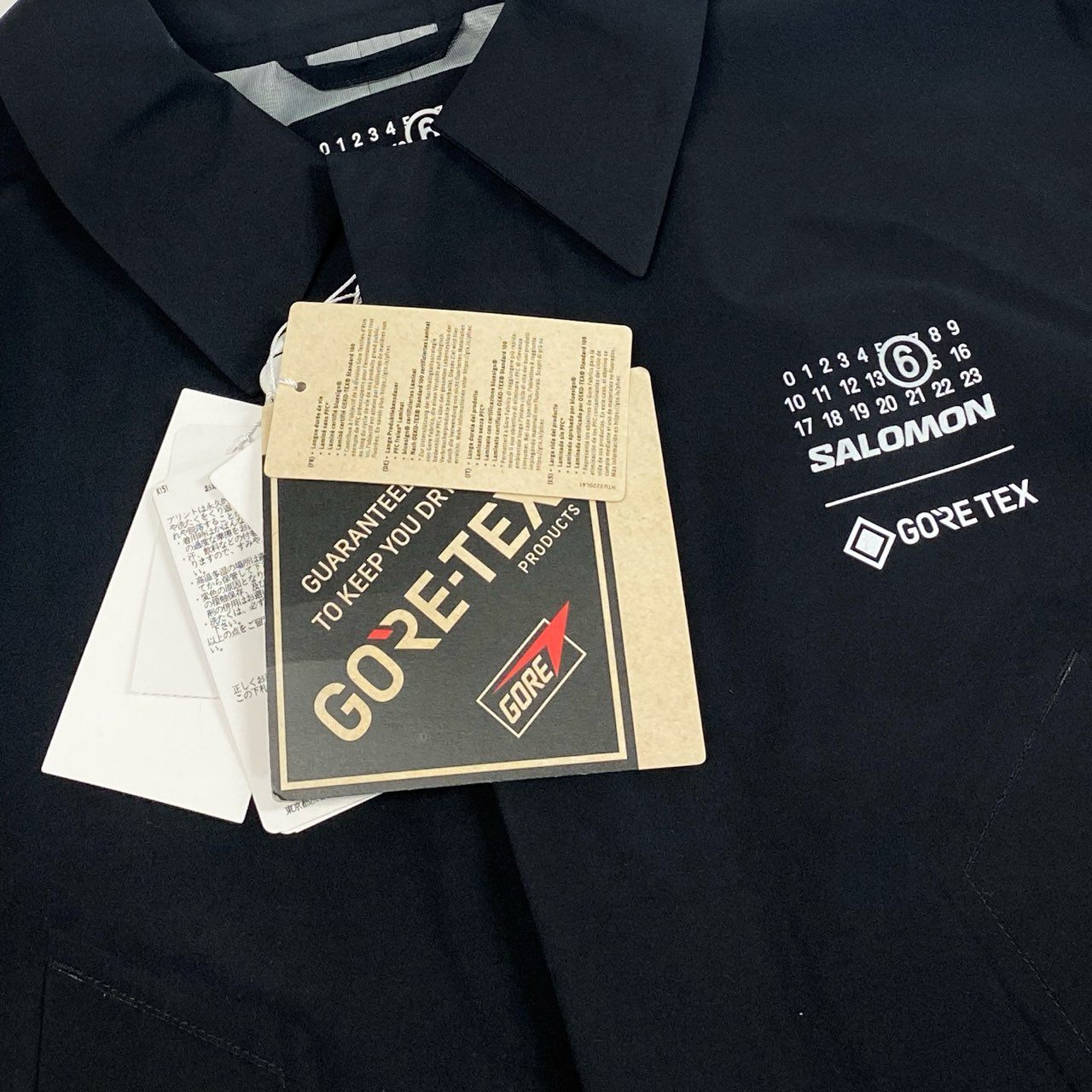 Mb16　《極美品》 MM6 SALOMON エムエムシックス メゾンマルジェラ サロモン コラボ トレンチコート レインコート XS ブラック GORE-TEX ゴアテックス メンズta1