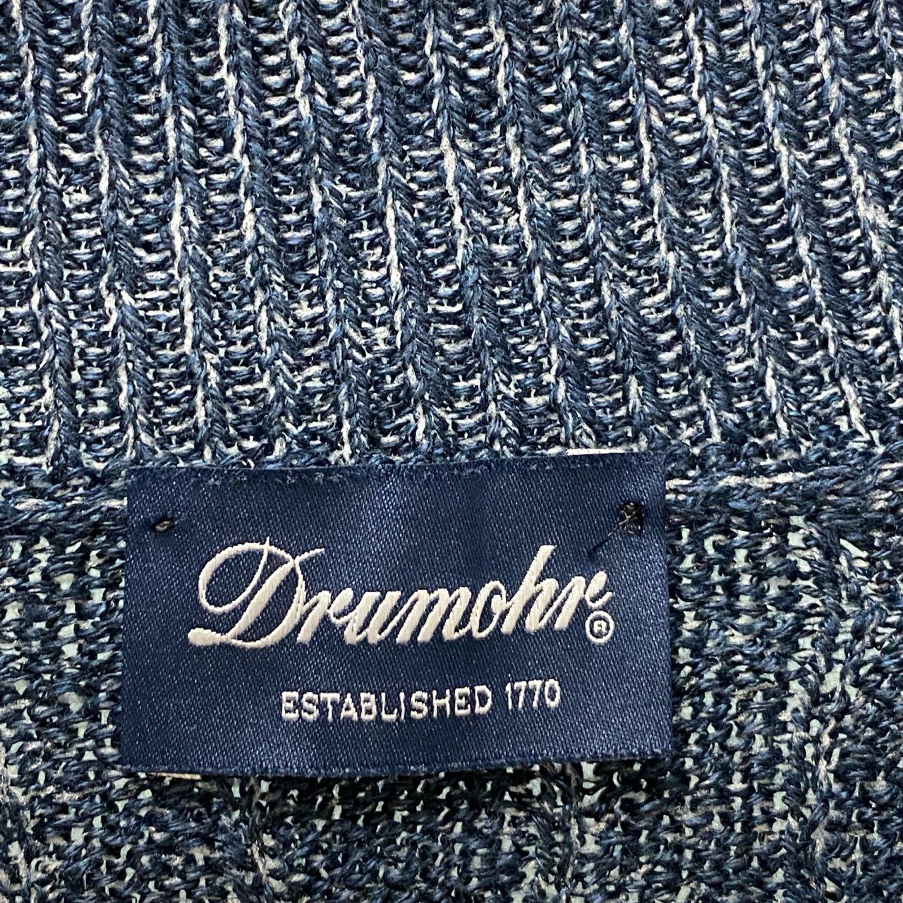 44b18 【美品】Drumohr ドルモア リネン混 ニットカーディガン Vネック トップス イタリア製 44サイズ ネイビー メンズ 男性用u02t