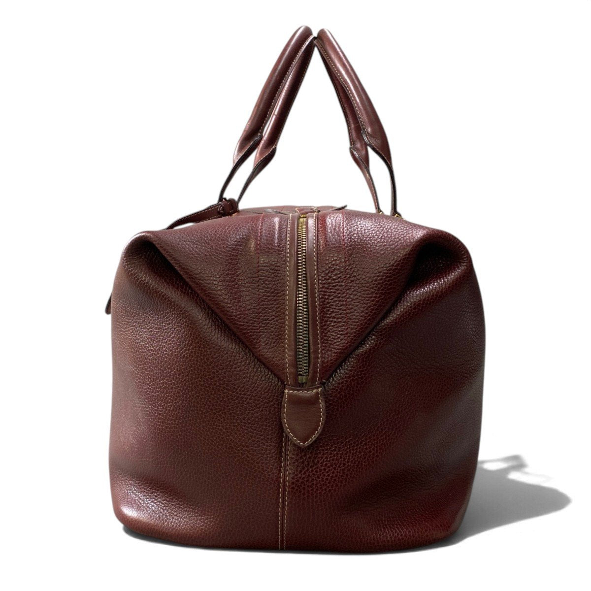 j4 Cartier カルティエ ヴィンテージ ボストンバッグ Vintage Weekender Bag Burgundy バーガンディ レザーt18r