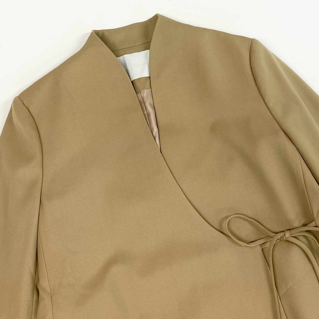 74k11 《美品》 Mame Kurogouchi マメクロゴウチ 23AW ウールギャバジンジャケット MM23FW-JK010 2 ベージュ Wool Gabardine Jackett18r