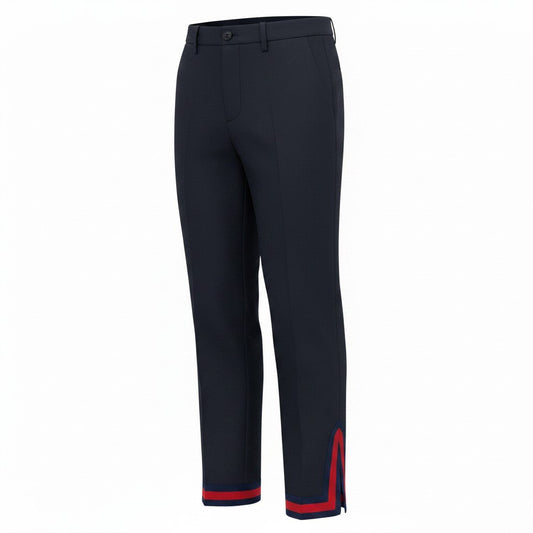 Id23 GUCCI グッチ 裾ジップ テーパードパンツ シェリーライン ストレッチ素材 サイズ36 ブラック レディース 女性用o07t