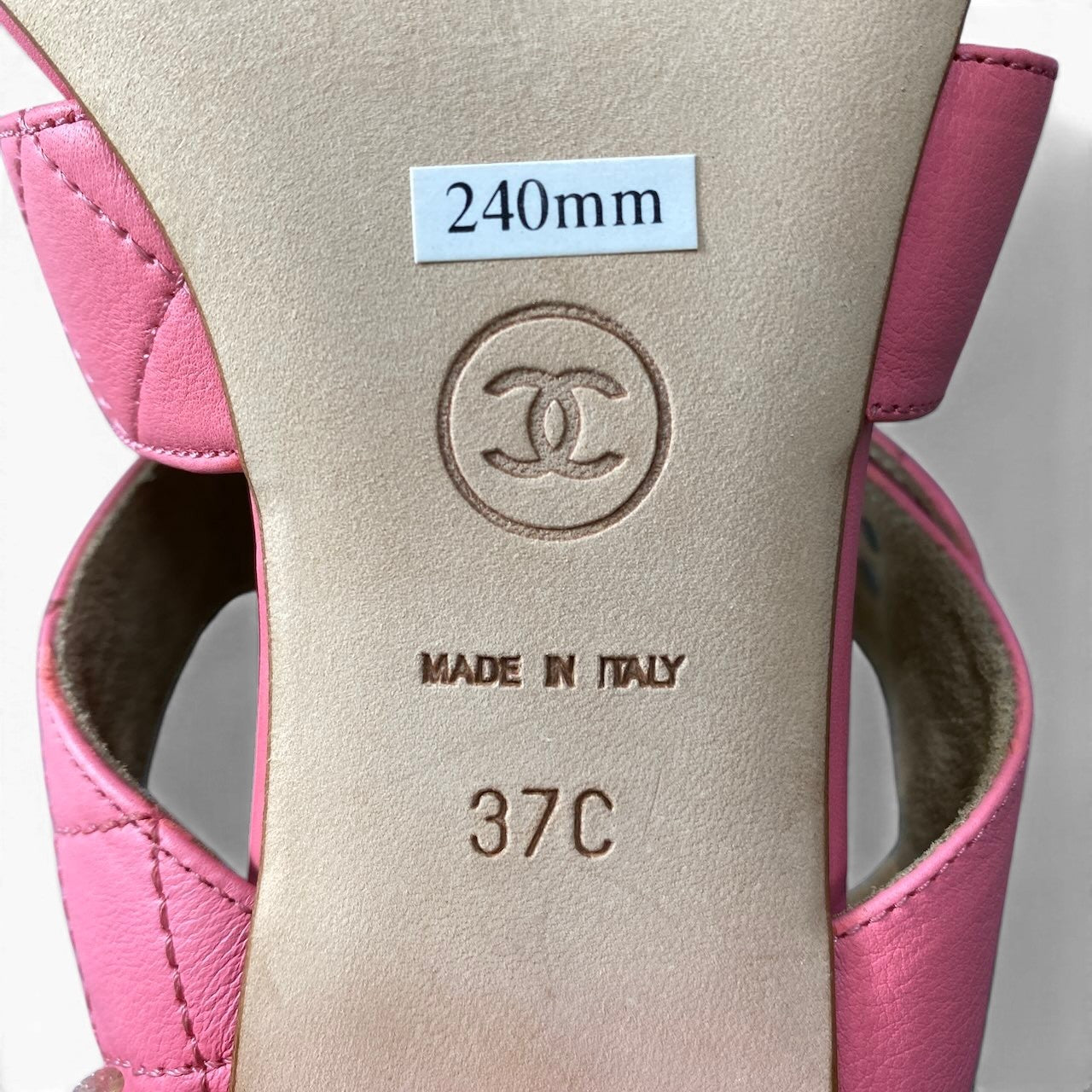 f10 【新品保管品】CHANEL シャネル マトラッセ ヌーンロック ココマーク サンダル イタリア製 37Cサイズ ピンク レザー レディース 女性用k02i