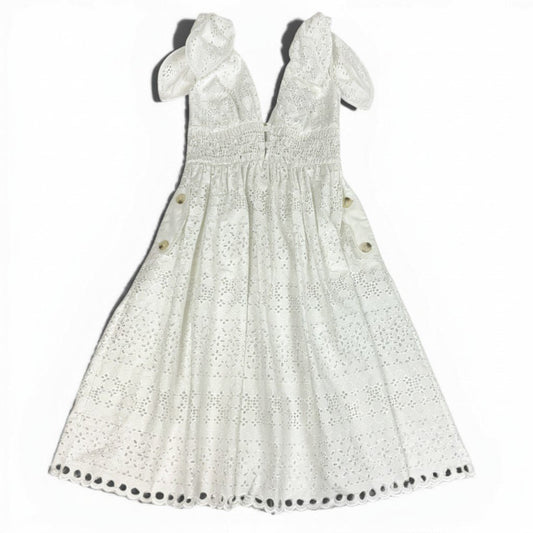 75b27 《美品》 self-portrait セルフポートレイト エンブロイダリー ドレスワンピース ノースリーブワンピース UK6 ホワイト レディースu02t