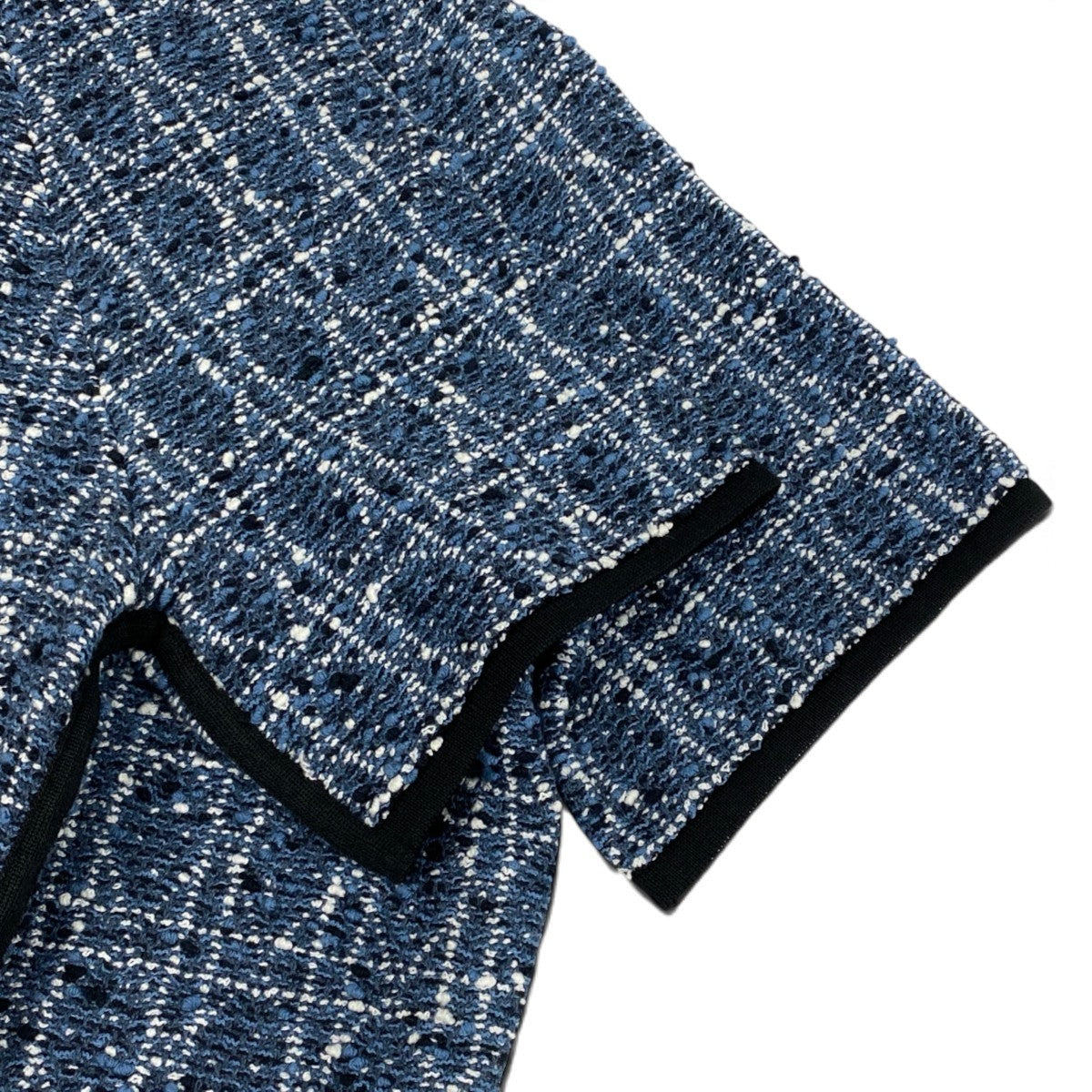 h31 【美品】Christian Dior 26SS ショートスリーブ クロップド カナージュジャケット 44サイズ ブルー レディース 女性用k02i