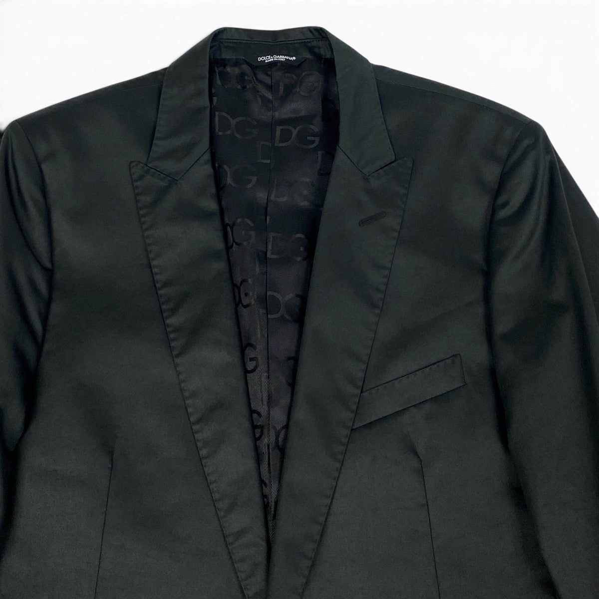 30f6 DOLCE&GABBANA ドルチェアンドガッパーナ テーラードジャケット NEW MARTINI 裏地DGロゴ シングル 2B サイズ50 ブラック メンズ 紳士服o07t