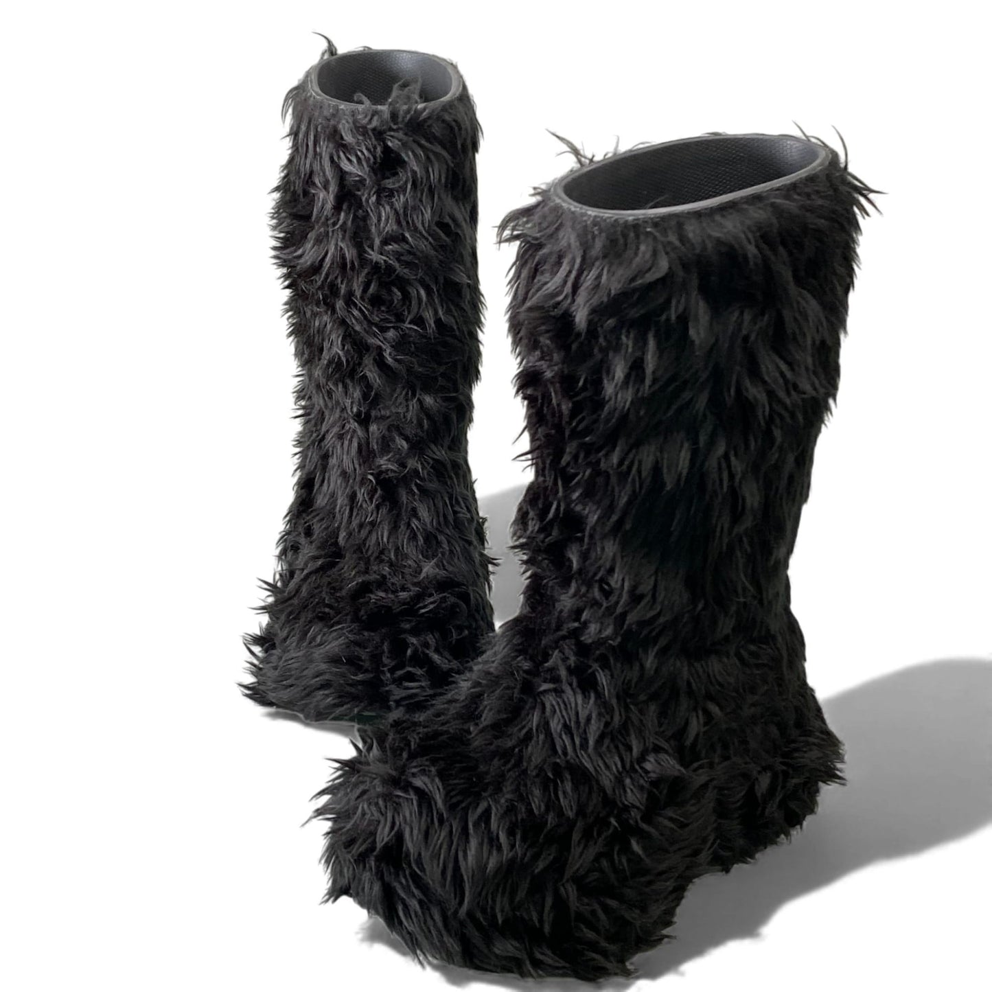 1L11 BALENCIAGA バレンシアガ 2025SS ファーブーツ サイズ36 ブラック フェイクファー レディース シューズ 靴k02i