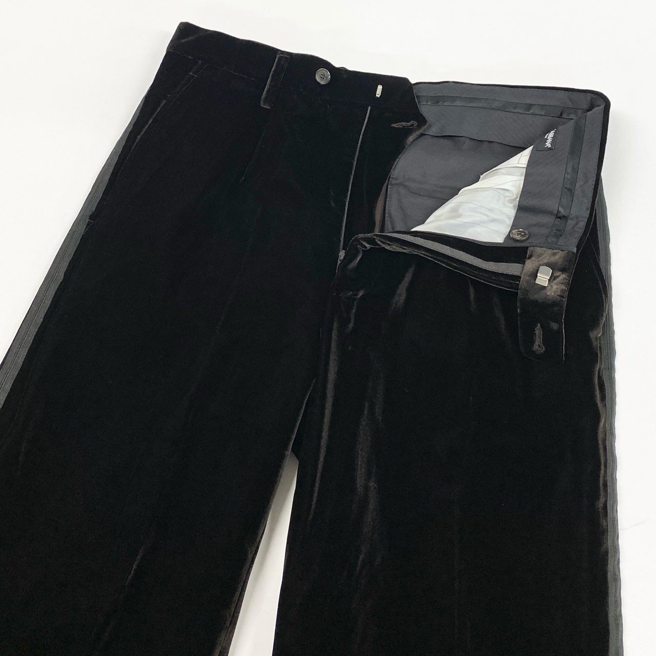 31L8【美品】DOLCE＆GABBANA ドルチェアンドガッバーナ タキシード セットアップ ベロア サイドライン イタリア製 50サイズ ブラウン メンズo07t