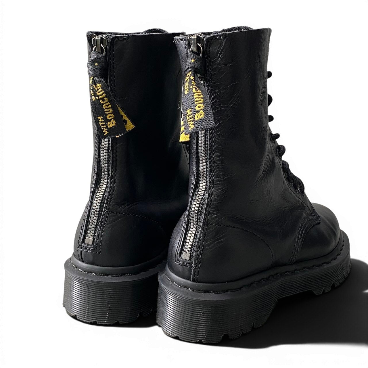 4e21 Y’s x Dr. Martens ワイズ ドクターマーチン コラボシューズ レザーブーツ ハイカットシューズ レースアップ クラシックカーフレザー ユニセックス メンズ 男性用 32228001 UK5 ブラックo07t