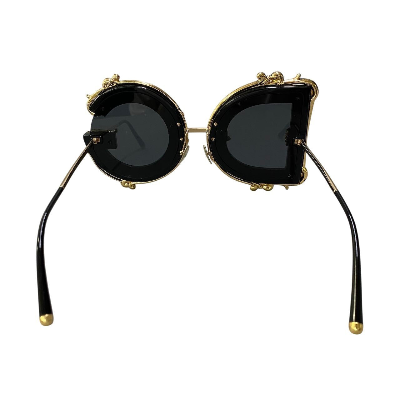 ⅾ2 DOLCE&GABBANA ドルチェ＆ガッバーナ DGロゴ サングラス バロック調 ブラック/ゴールド レディース アイウェアk02i