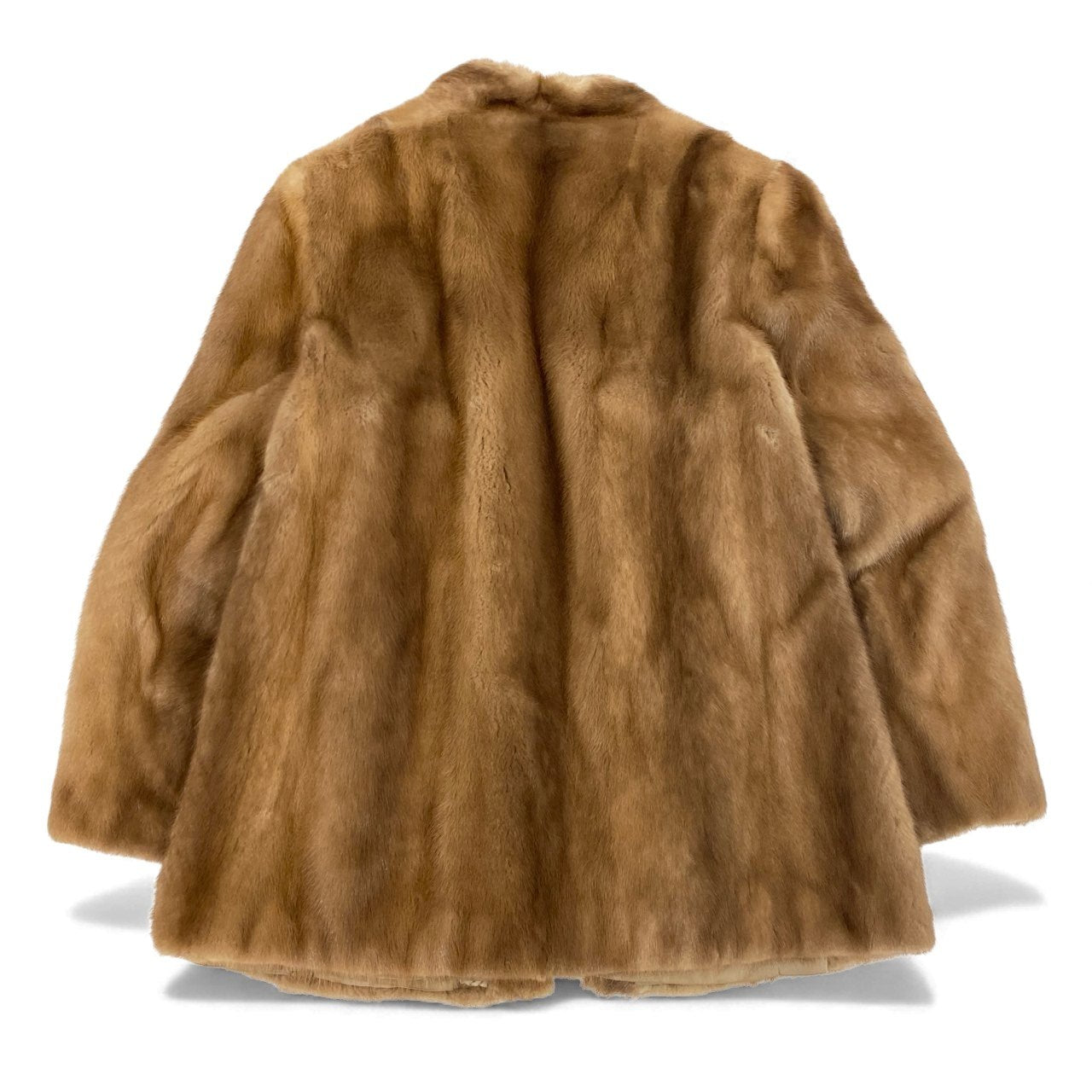 44L10 パステルミンク ファーコート サイズ13号 茶系 本毛皮 MINK FUR ポケット付き リアルファーt18r