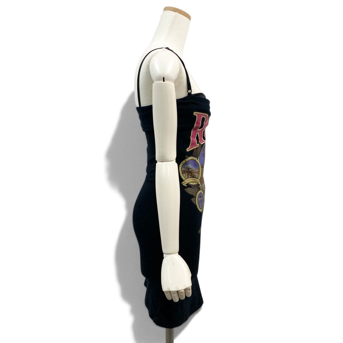 Ih10 DOLCE＆GABBAN ドルチェアンドガッバーナ ROMA ITALIA グラフィック ワンピース 2003年 安室奈美恵 PV着用 24 38 ブラック レディース 女性用u02t