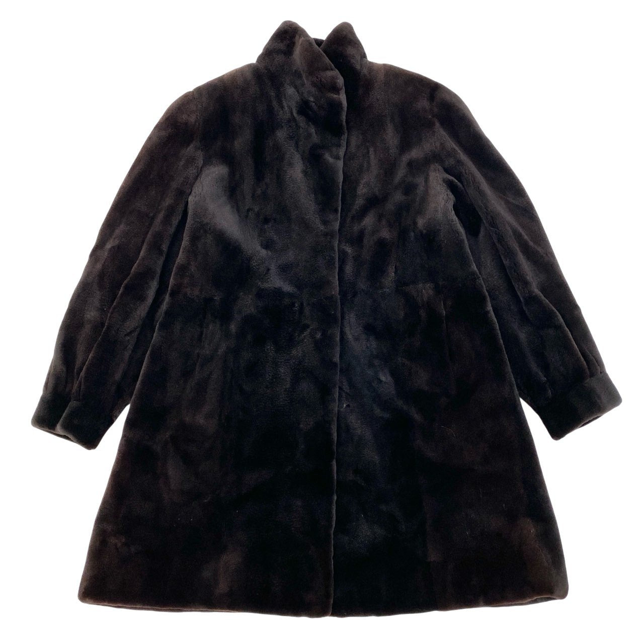 84b3 Guy Laroche ギラロッシュ シェアードミンク ロングコート サイズF ブラック 本毛皮 Shared Mink Fur Long Coatt18r