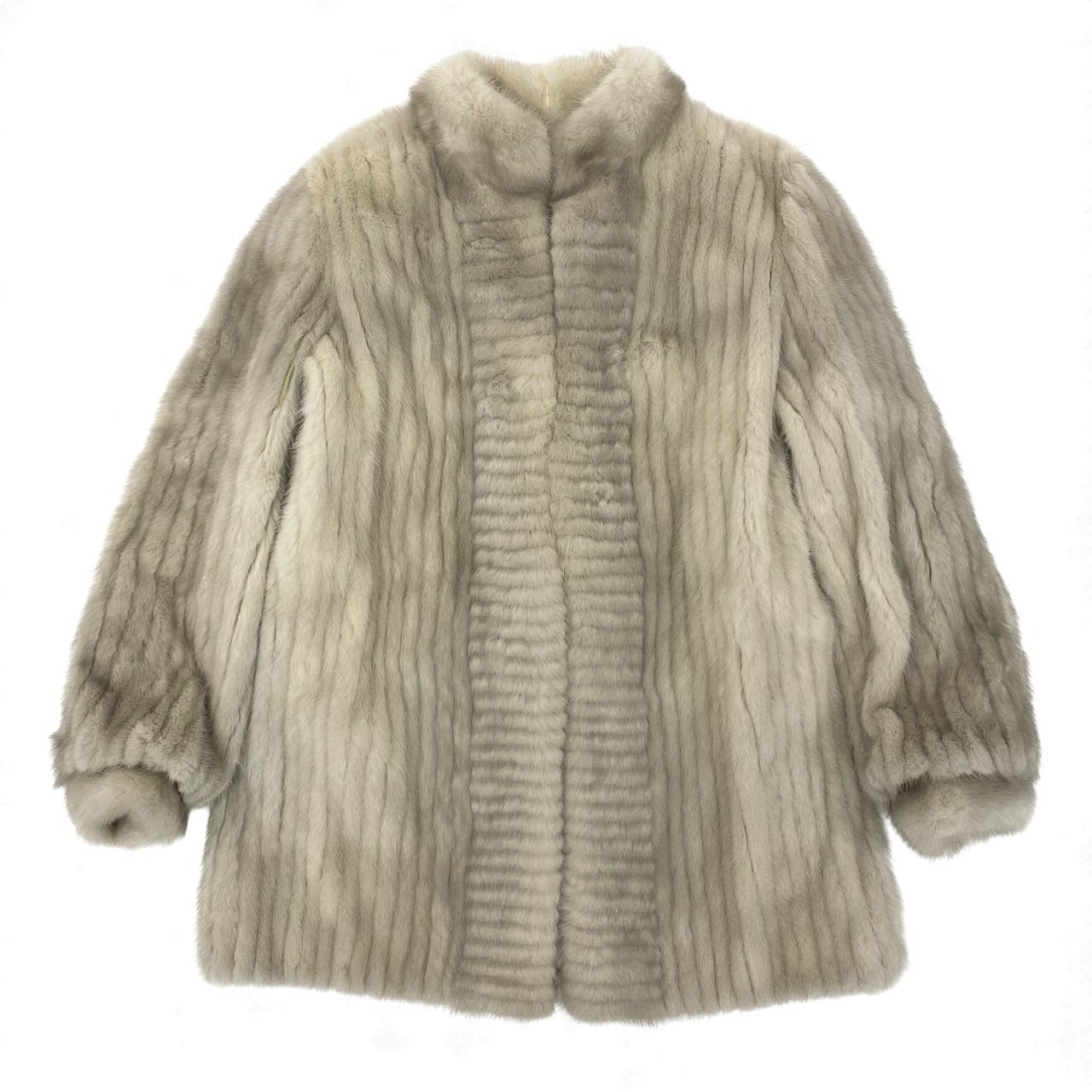 36k28 Canada Mink 最高級毛皮 サファイヤミンク ミンクコート ハーフコート MINK FUR フリー シルバーグレーu02t