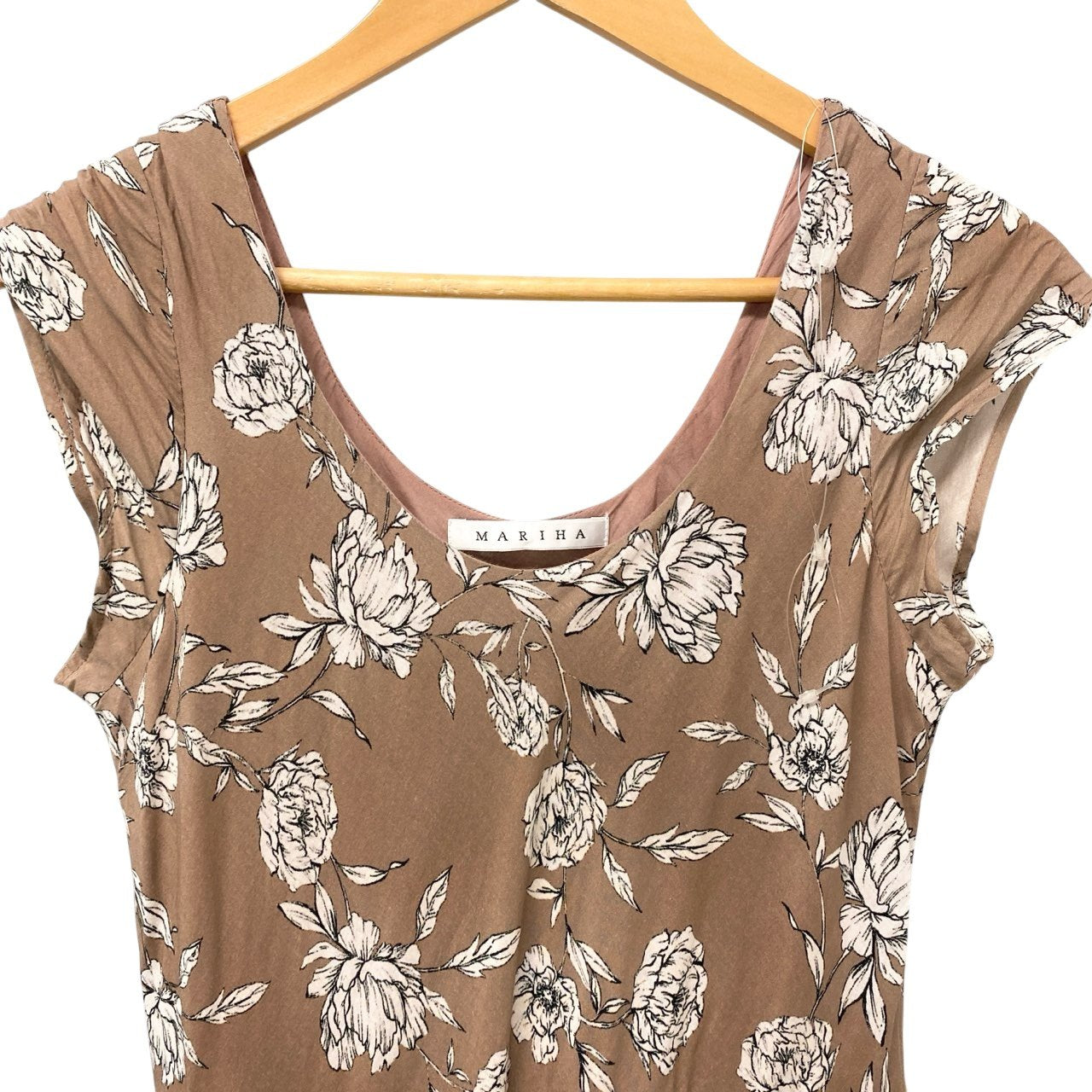 45c6 MARIHA マリハ 草原の虹 ティアードワンピース ノースリーブワンピース フレア 38 ピンク コットン レディースu02t