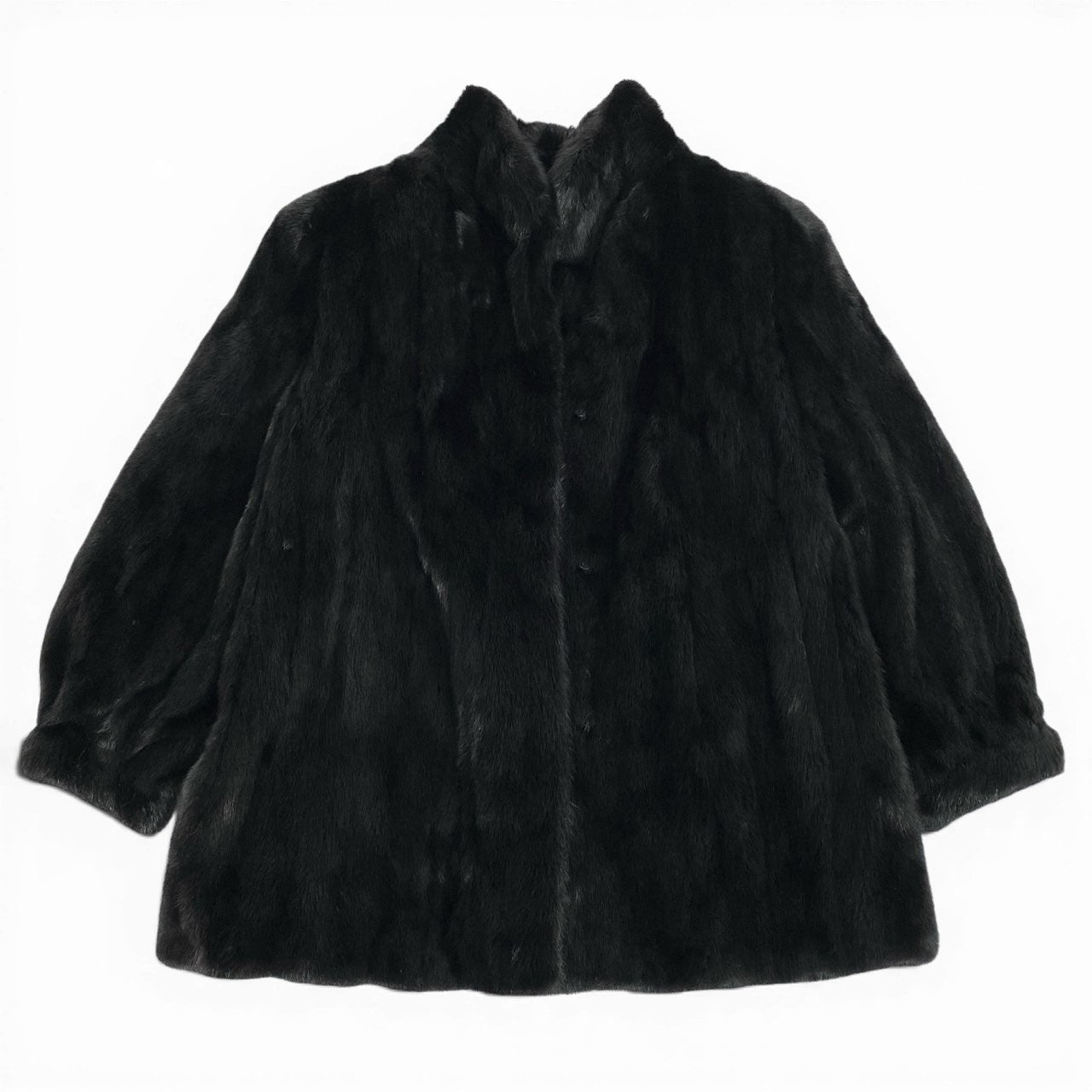 36a16 SAGA MINK サガミンク 銀サガ ダークミンク ファーコート サイズ11 ブラック 最高級本毛皮 Mink Fur Coatt18r