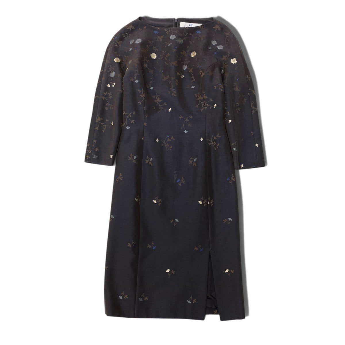 93h3 【美品】 GIVENCHY ジバンシィ 花柄刺繡 ロングワンピース ドレスワンピース サイズ36 ダークブラウン レディースu02t