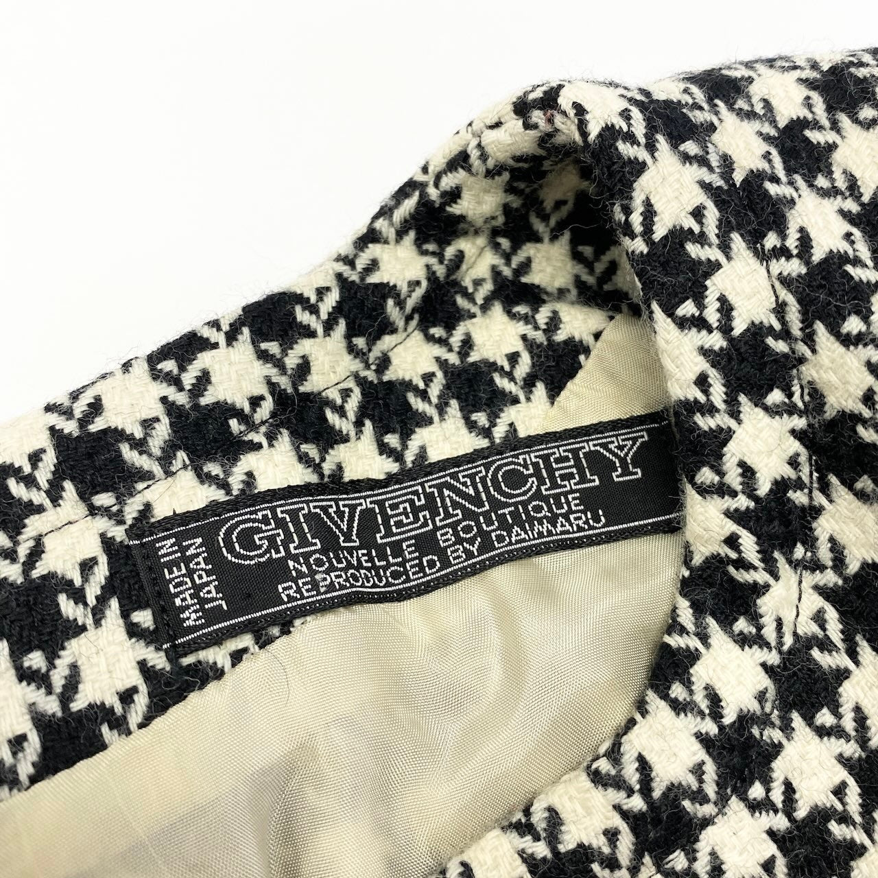 48c18 GIVENCHY ジバンシィ ウールワンピース ロングワンピース 千鳥格子柄 レディース 女性服 サイズ8 ブラック ホワイト バイカラーu02t