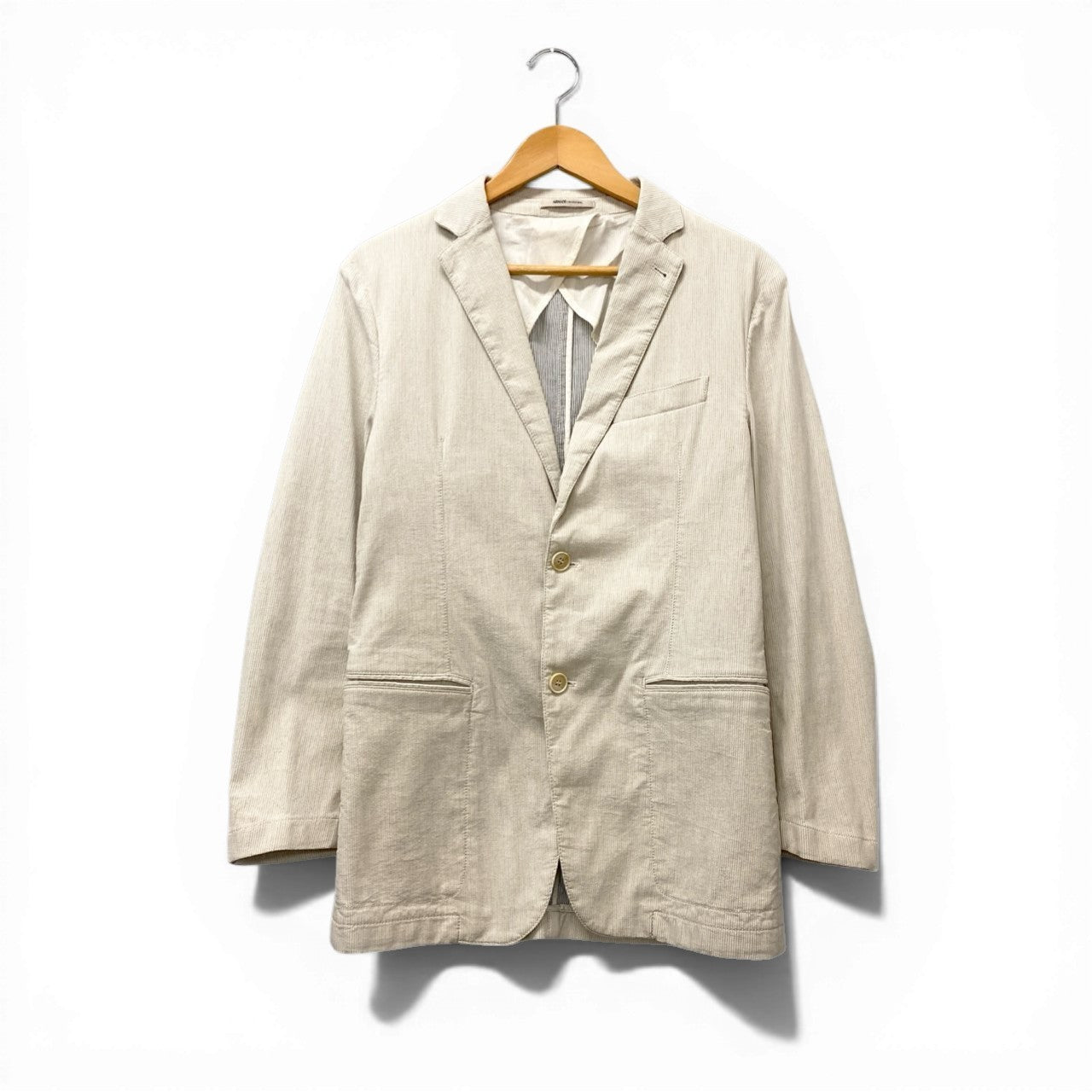 18c20 ARMANI COLLEZIONI アルマーニコレッツォーニ テーラージャケット サマージャケット 48 アイボリー メンズu02t