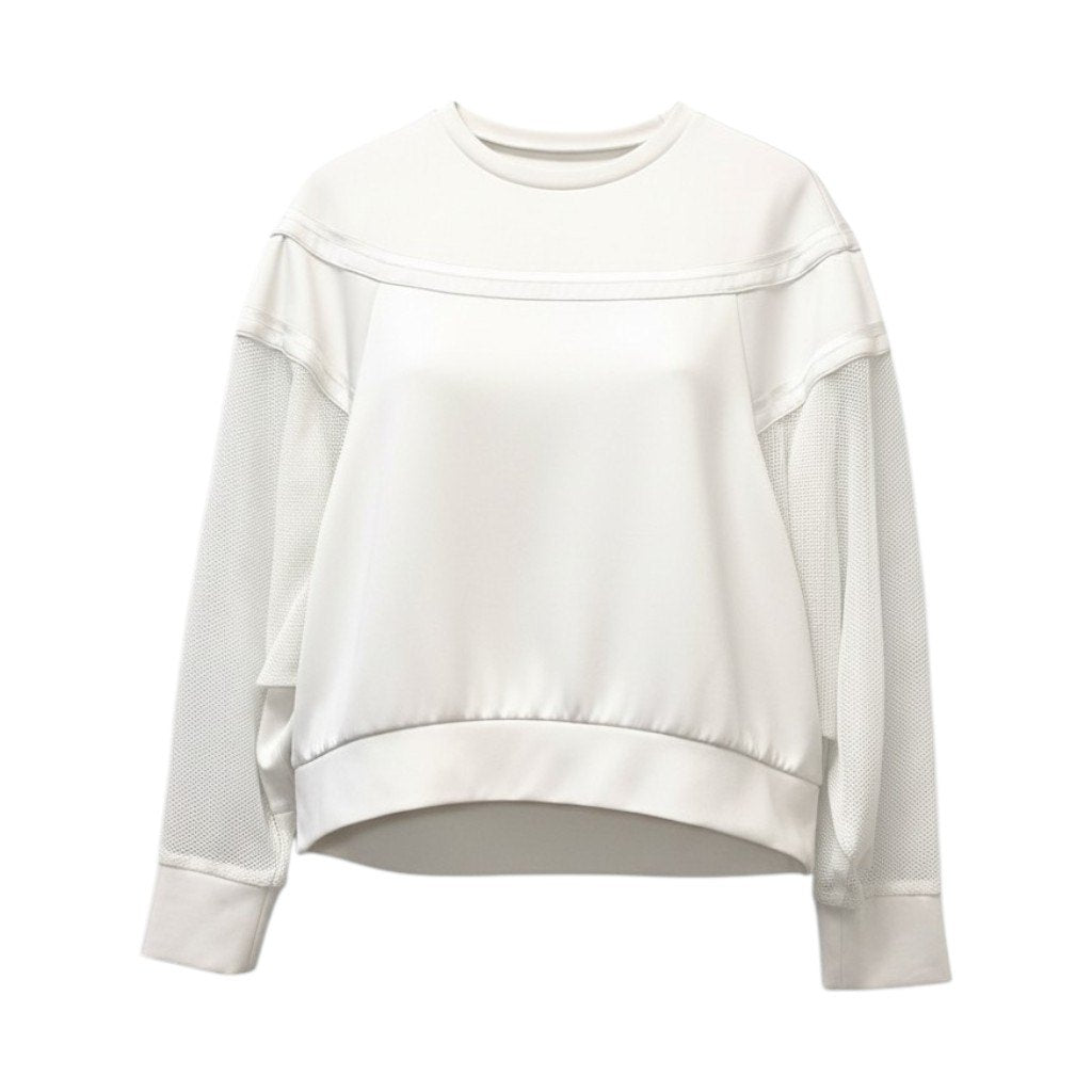 69c2 ADORE アドーア メッシュコンビダンボール 長袖 クルーネックTシャツ レディース女性服 531-5160313 サイズ38 ホワイトu02t