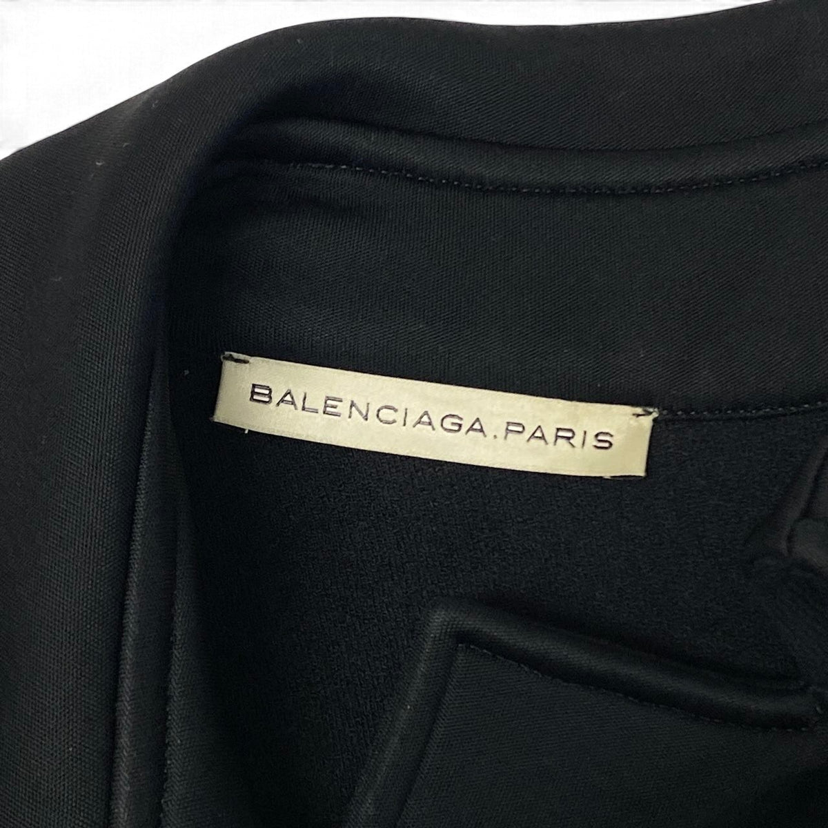 j29 【美品】BALENCIAGA 2009年 ニコラ期 異素材切替ジャケット フランス製 36サイズ ブラック レディース 女性用k02i