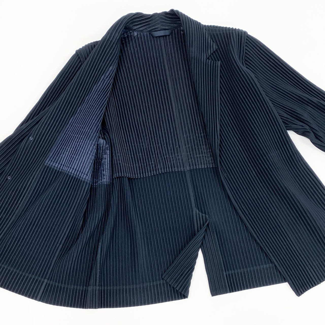 Md6 HOMME PLISSE オムプリッセ プリーツジャケット テーラードジャケット サイズ1 ネイビー メンズk02i