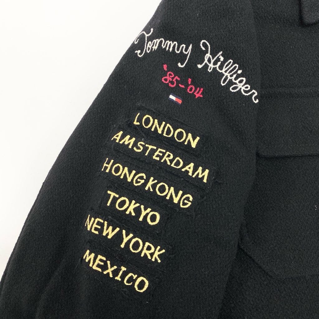 40l25《30着限定品》 TOMMY HILFIGER トミーヒルフィガー Limited Edition 8/30 ツアー スーベニアジャケット M ブラック 日本製 激レアt18r