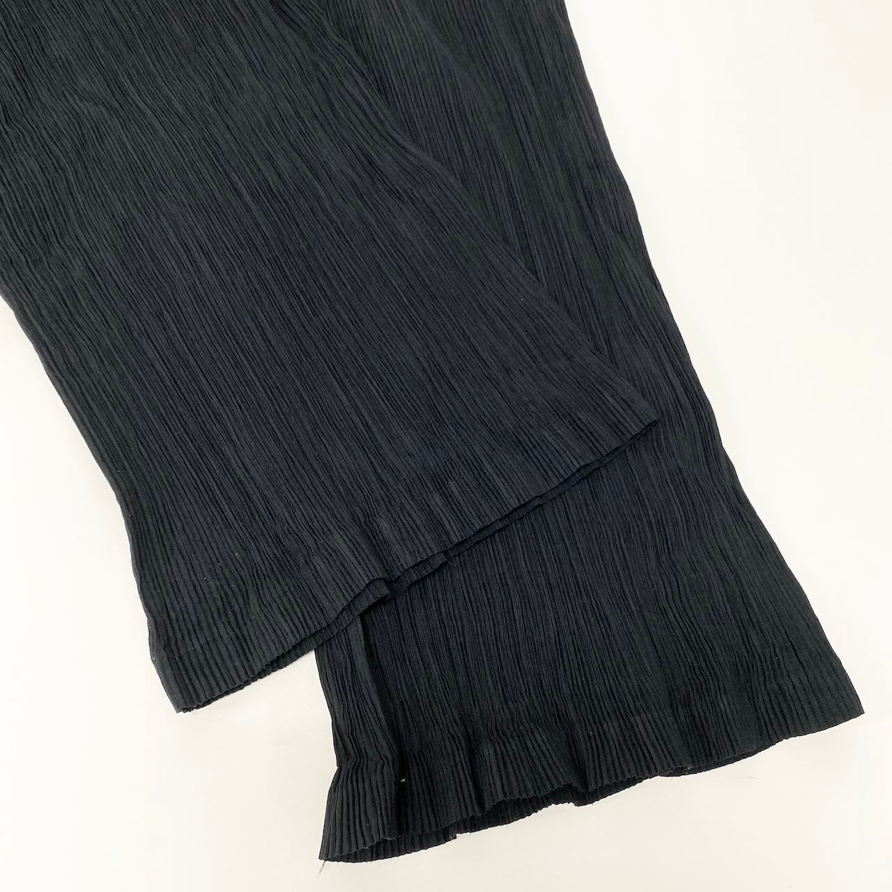 Af6 ISSEY MIYAKE イッセイミヤケ プリーツ ロングパンツ サイズ2 ブラック ポリエステル100％ レディース女性用u02t