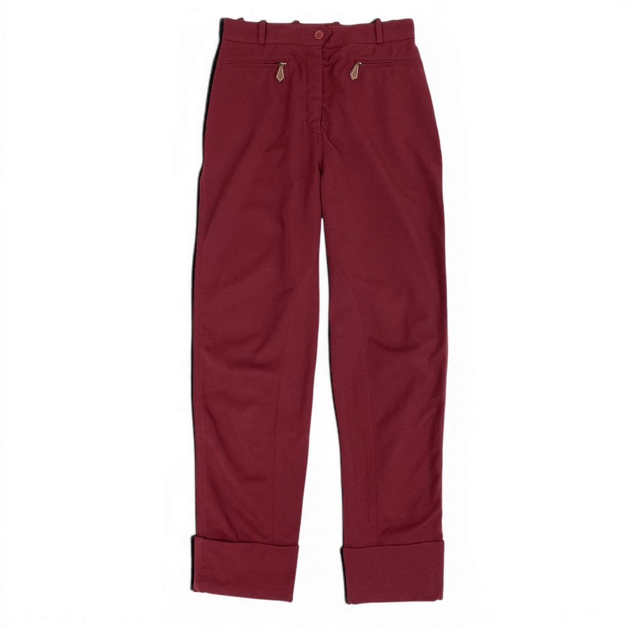 65d16 HERMES エルメス ジョッキーパンツ ジョッパーズ ロング ボトムス 伸縮ストレッチ サイズ40 ボルドー レディース 女性用u02t