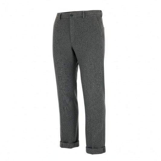 46L8 Papas パパス スラックスパンツ テーパードパンツ ボトムス フランネル生地 52 LL グレー ウール メンズu02t