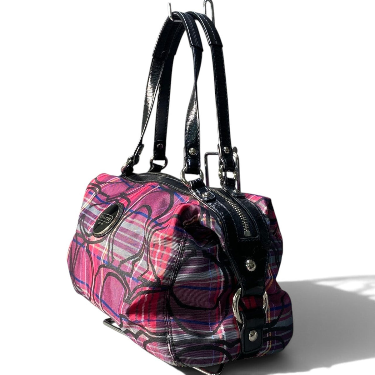 i14 COACH コーチ ラージシグネチャー ショルダーバッグ Large Signature Shoulder Bag F15501 パープル系t18r