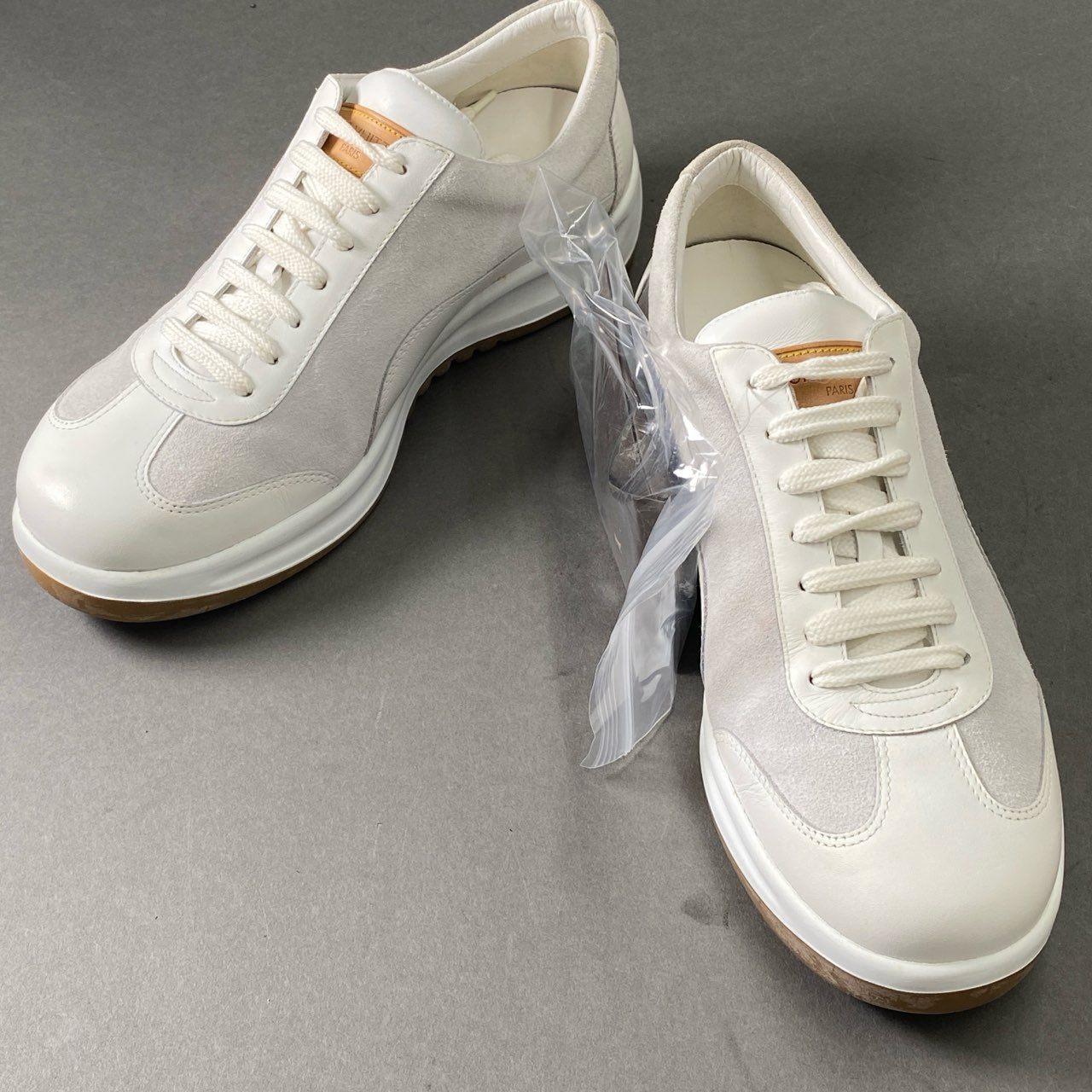 1f7 【美品】 LOUIS VUITTON ルイヴィトン ホワイトレザースニーカー 6 1/2 white leather スウェード イタリア製 シューズ 箱有