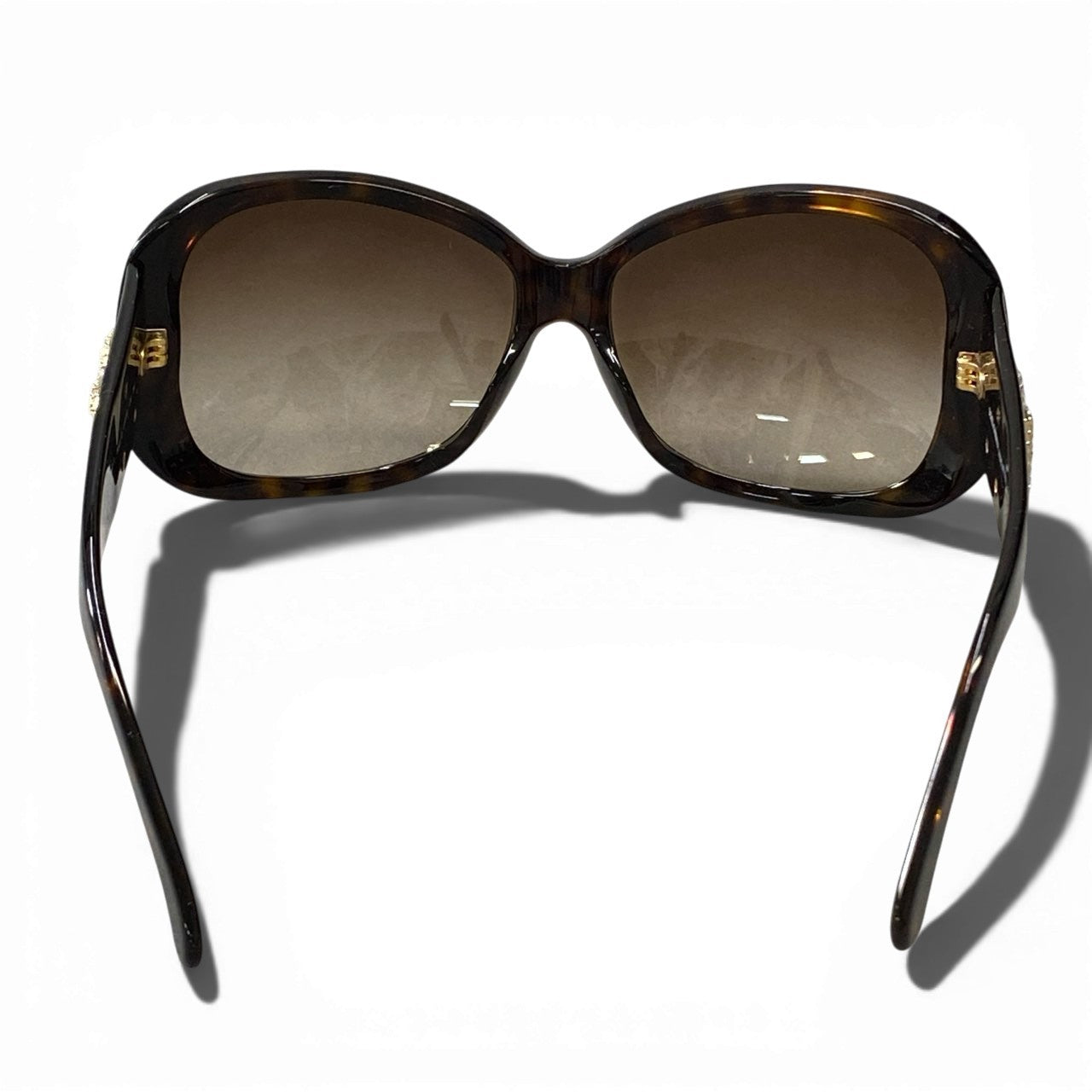 a6 【美品】DOLCE&GABBANA ドルチェアンドガッパーナ サングラス アイウェア DGロゴ ラインストーン イタリア製 DG4033-B-A 502/13 61□15 130 3N ブラウン系 レディースk02i