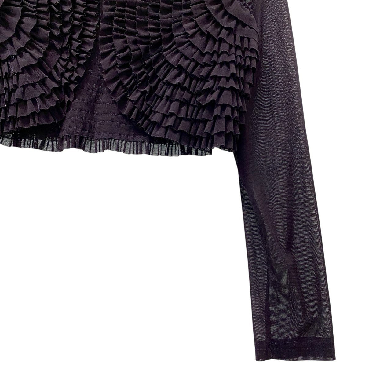 5c2 TOKUKO 1er VOL トクコプルミエヴォル ロングスリーブ フリルカーディガン シアーカーディガン レディース 女性服 サイズ9 パープル ポリエステル100％u02t