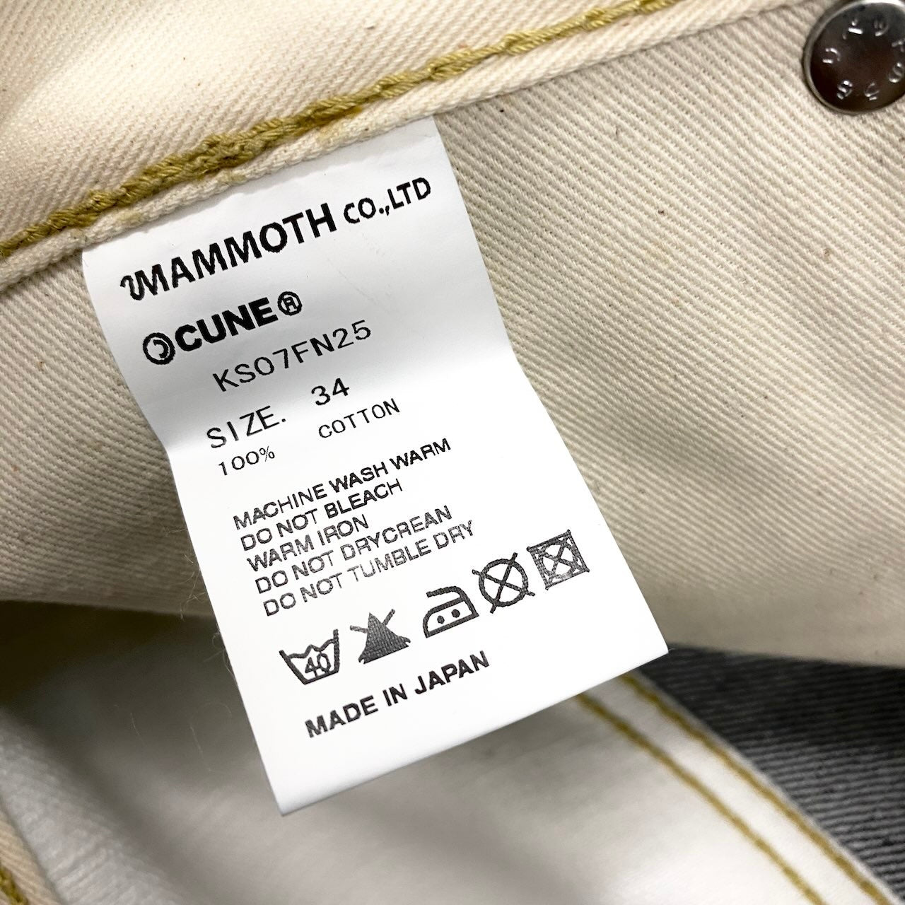 83e15《未使用品》 CUNE. キューン US国旗 アイコンうさぎ ブラックデニムパンツ サイズ34 祇園スタイル タグ付 DENIM PANTSt18r