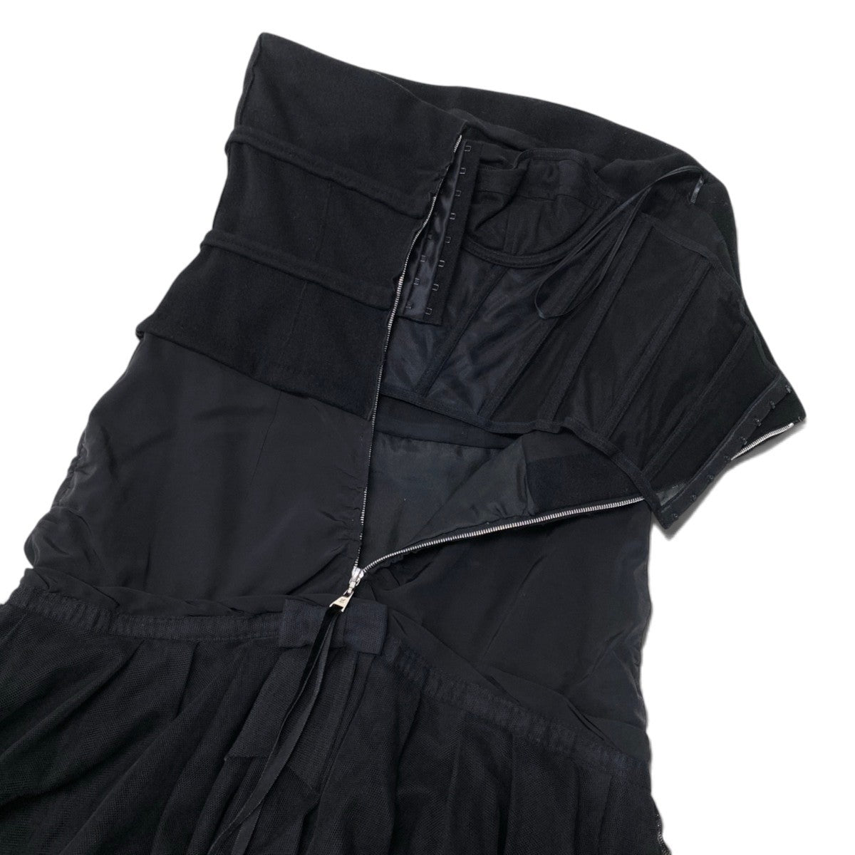 i13 《未使用品》 LOUIS VUITTON ルイヴィトン ヴィンテージ ギャザー ビスチェドレス ワンピース Vintage Gathered Bustier Dress Black Size 36t18r