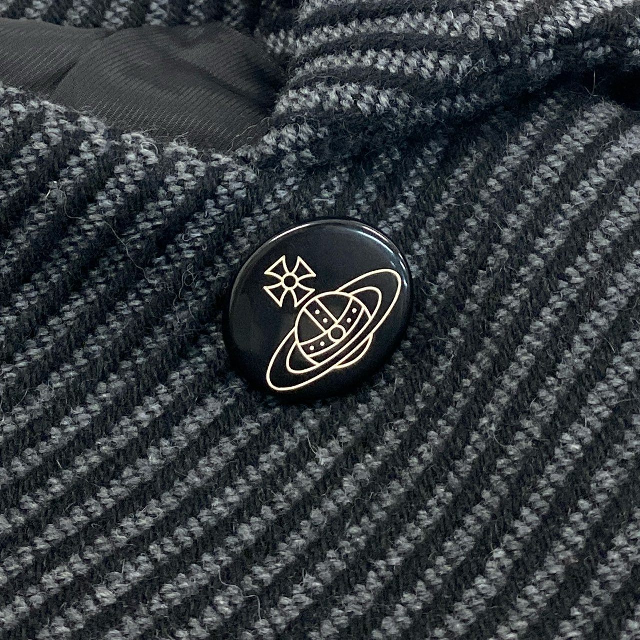 74i8 Vivienne Westwood RED LABEL ヴィヴィアンウエストウッド レッドレーベル 日本製 オーブボタン デザイン ウールコート ピーコート ジャケット 2 グレー ブラック レディースk02i