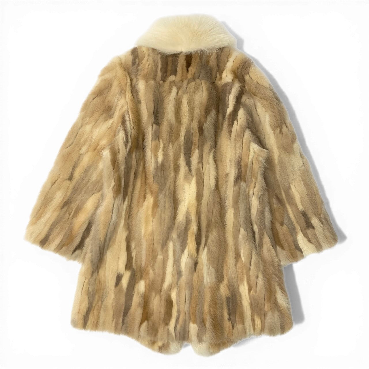 32d2 Catherine J.Guilbert フォックス×ミンク ファーコート 毛皮コートジャケット アウター アイボリー フォックス ミンク レディース 女性用k02i
