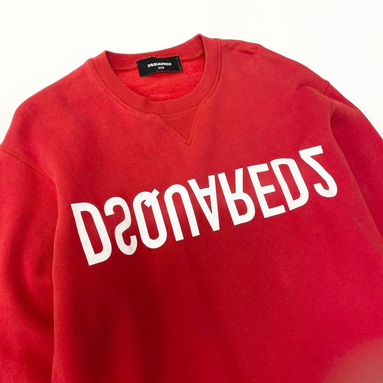 52c10 DSQUARED2 ディースクエアード ロゴプリント スウェット トレーナー サイズXXS レッド メンズ 男性用 トップスk02i