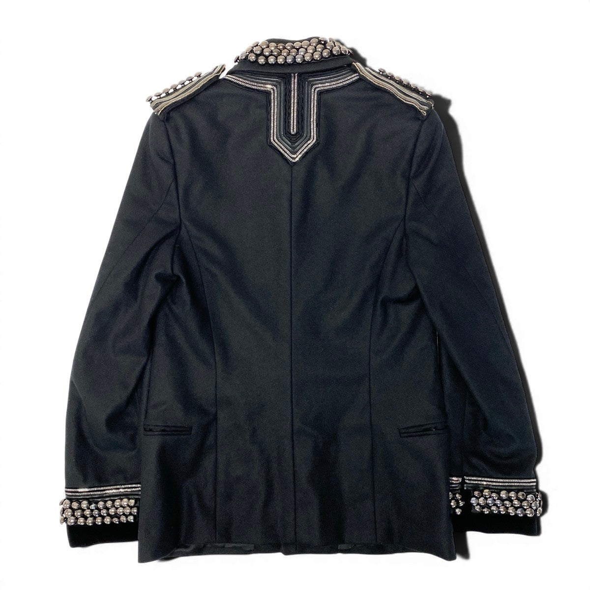 81e27【デッドストック】GUCCI グッチ 2008AW ランウェイ着 スタッズ チェーン装飾 ナポレオンジャケット サイズ44 フリーダ ジャンニーニ期 フォールコレクション ミリタリー フサールジャケット Archive k02i
