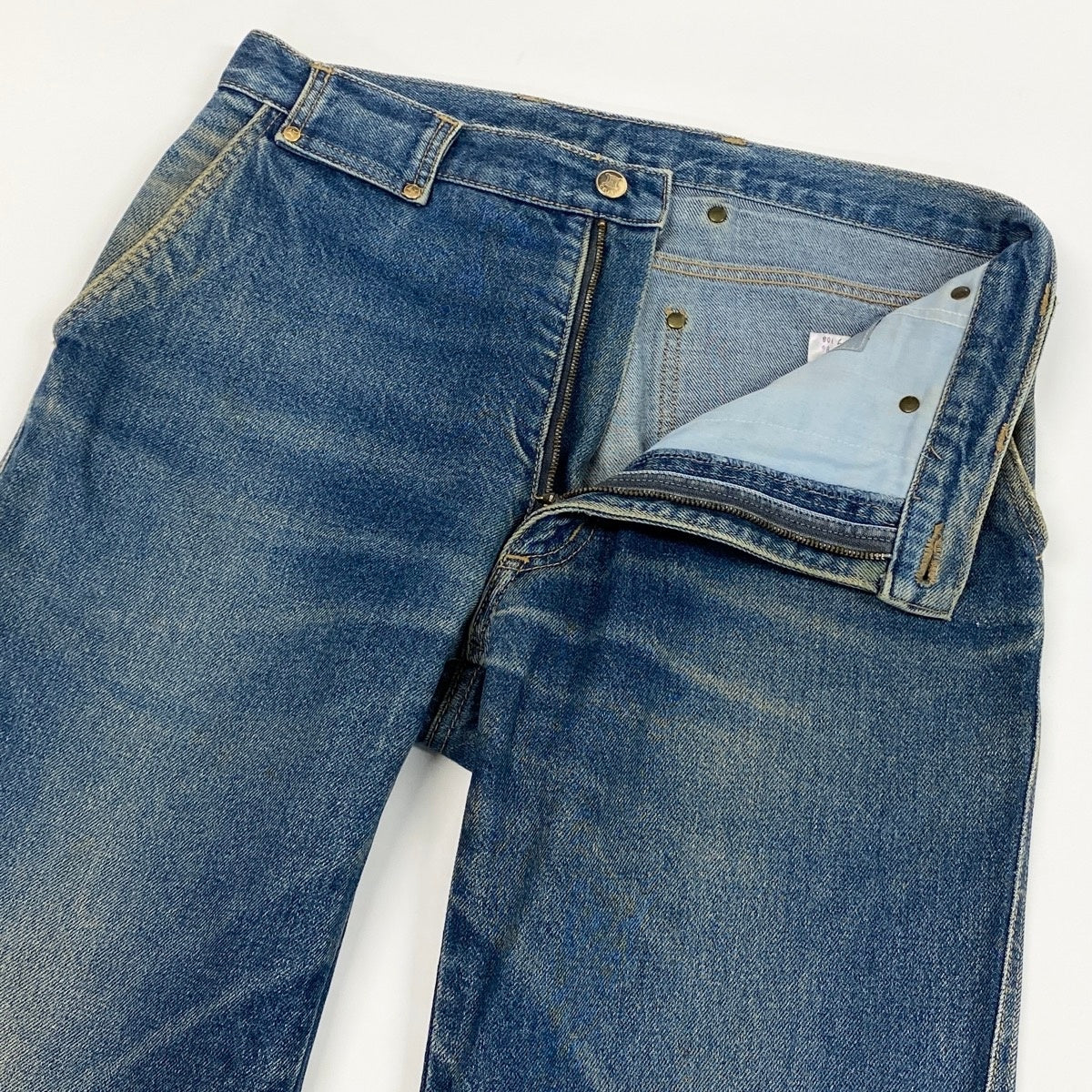 78f2 CELINE セリーヌ デニムパンツ トリンオフ 金ボタン バックロゴ 6701-46753 サイズ34 インディゴブルー コットン100％ メンズ 紳士服o07t