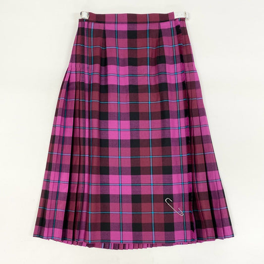84i10【極美品】 O’NEIL OF DUBLIN オニールオブダブリン ユナイテッドアローズ別注 チェックスカート ベルト プリーツスカート ロングスカート ピンク レディース 女性用 GB10 u02t