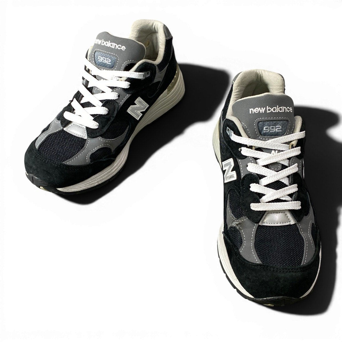 1g1 new balance ニューバランス Made in USA 992 Core ローカットスニーカー シューズ スエード M922EB 25cm ブラック グレー ホワイト メンズ 紳士靴o07t